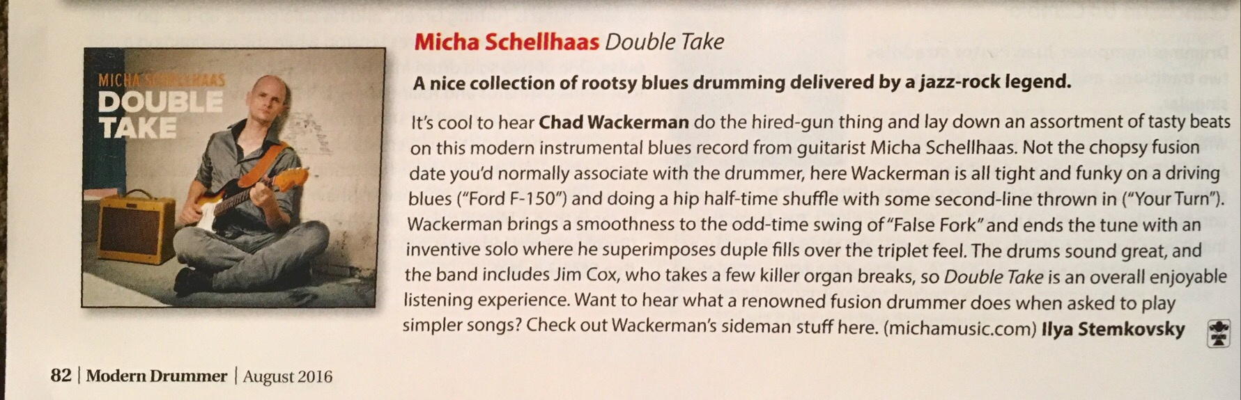 Micha appears in Modern Drummer Magazine